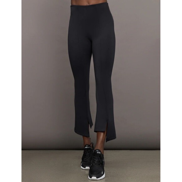 ONA XL Upper East Split Flare Black Stretch Leggings Ponte Pants Asymmetrical - Picture 2 of 16